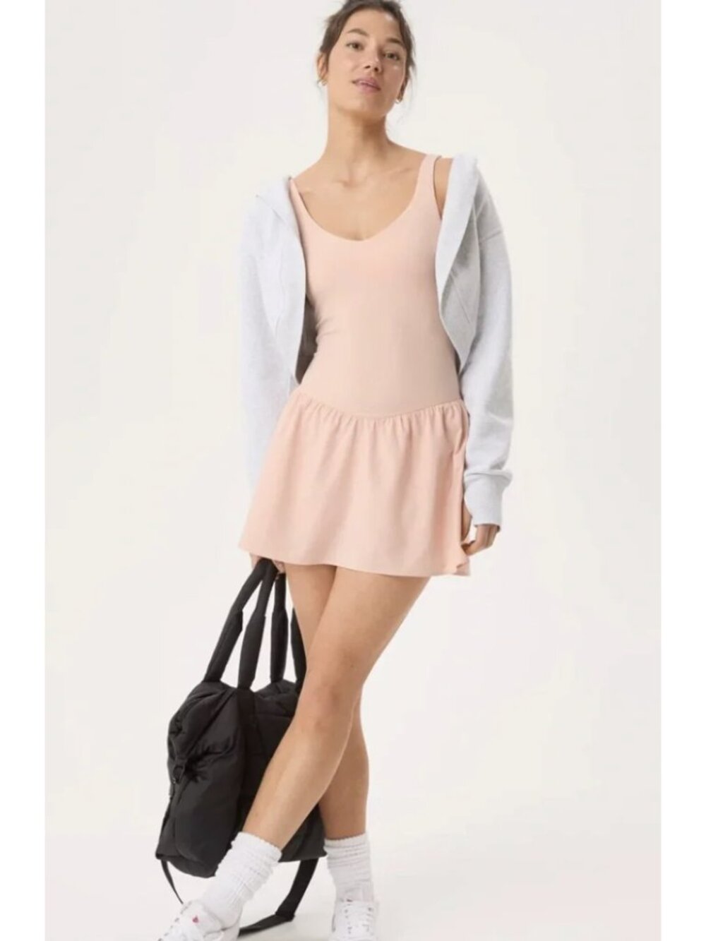 OFFLINE BY AERIE Real Me Low Key Plié Dress Dusty Pink Large Balletcore Active